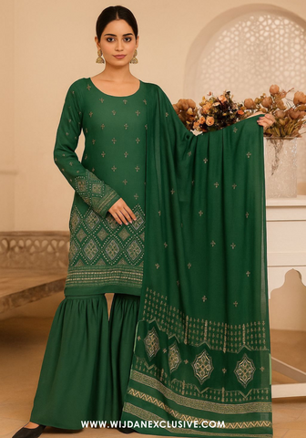 Rahat 3PC Unstitched Fancy Lawn - 2025 by Wijdan D-04