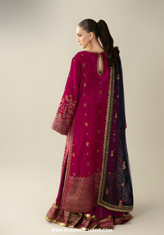 Makhmal Unstitched Embroidered Velvet Collection By Asim Jofa (D-03)