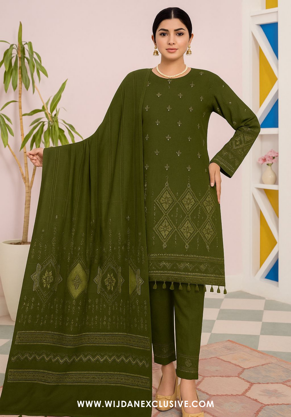 Rahat 3PC Unstitched Fancy Lawn - 2025 by Wijdan D-02