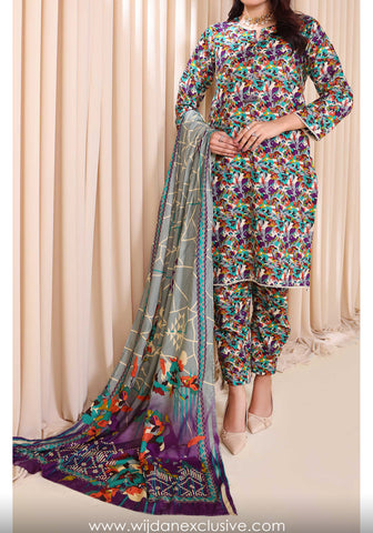 Designer Lawn 3PC Printed Collection D-199