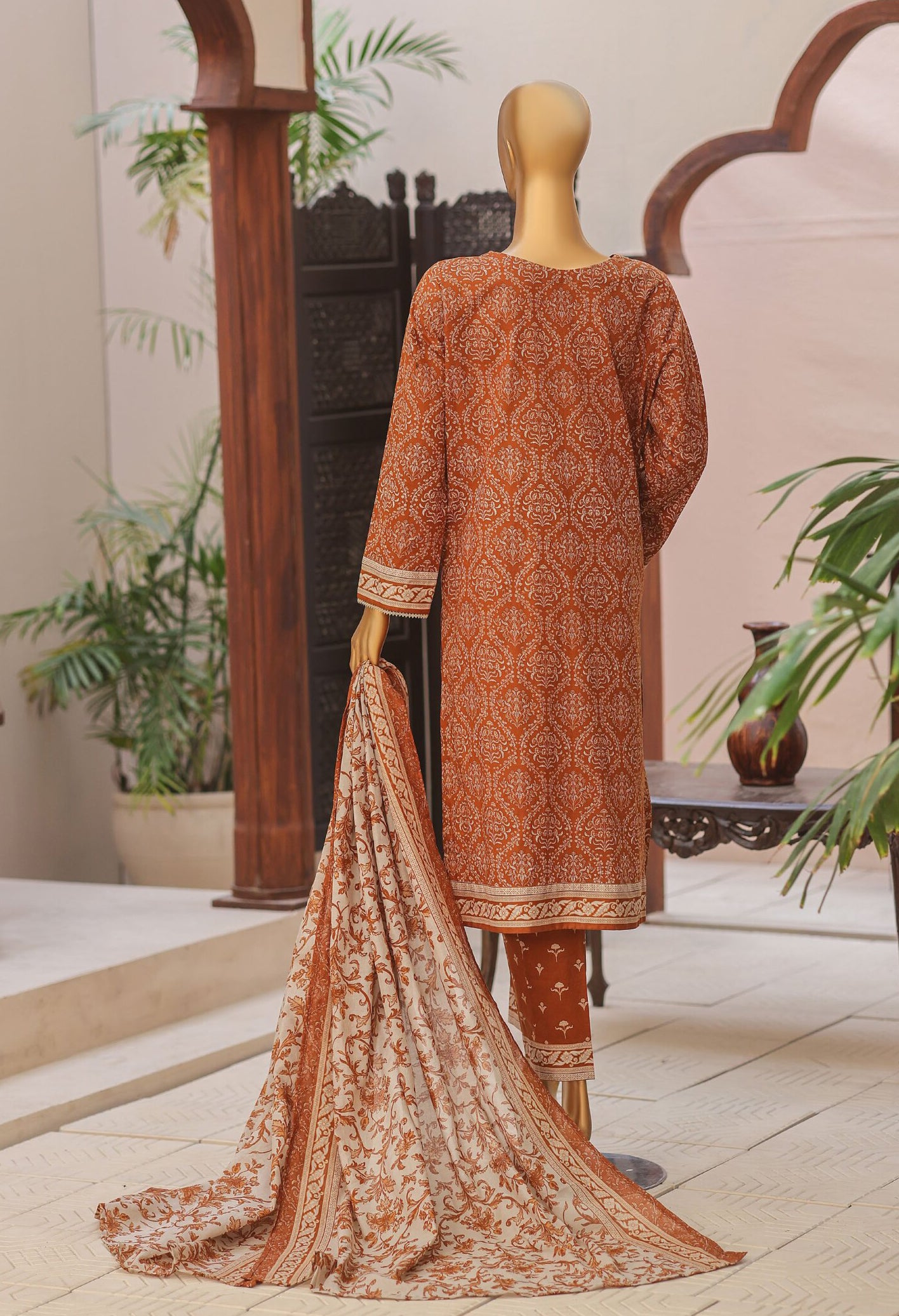 HZ Premium Daily Wear Unstitched Embroidered 3pc Lawn Collection - 2026 (D-01)