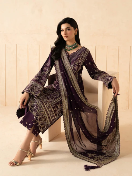 Syleena by Gulaal | Unstitched Embroidered Raw Silk Formal Collection'26 (NIVARA)