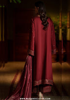 Elara by Casual Lite | Stitched Embroidered Viscose Silk Collection - 2026 (AURELIA WINE)