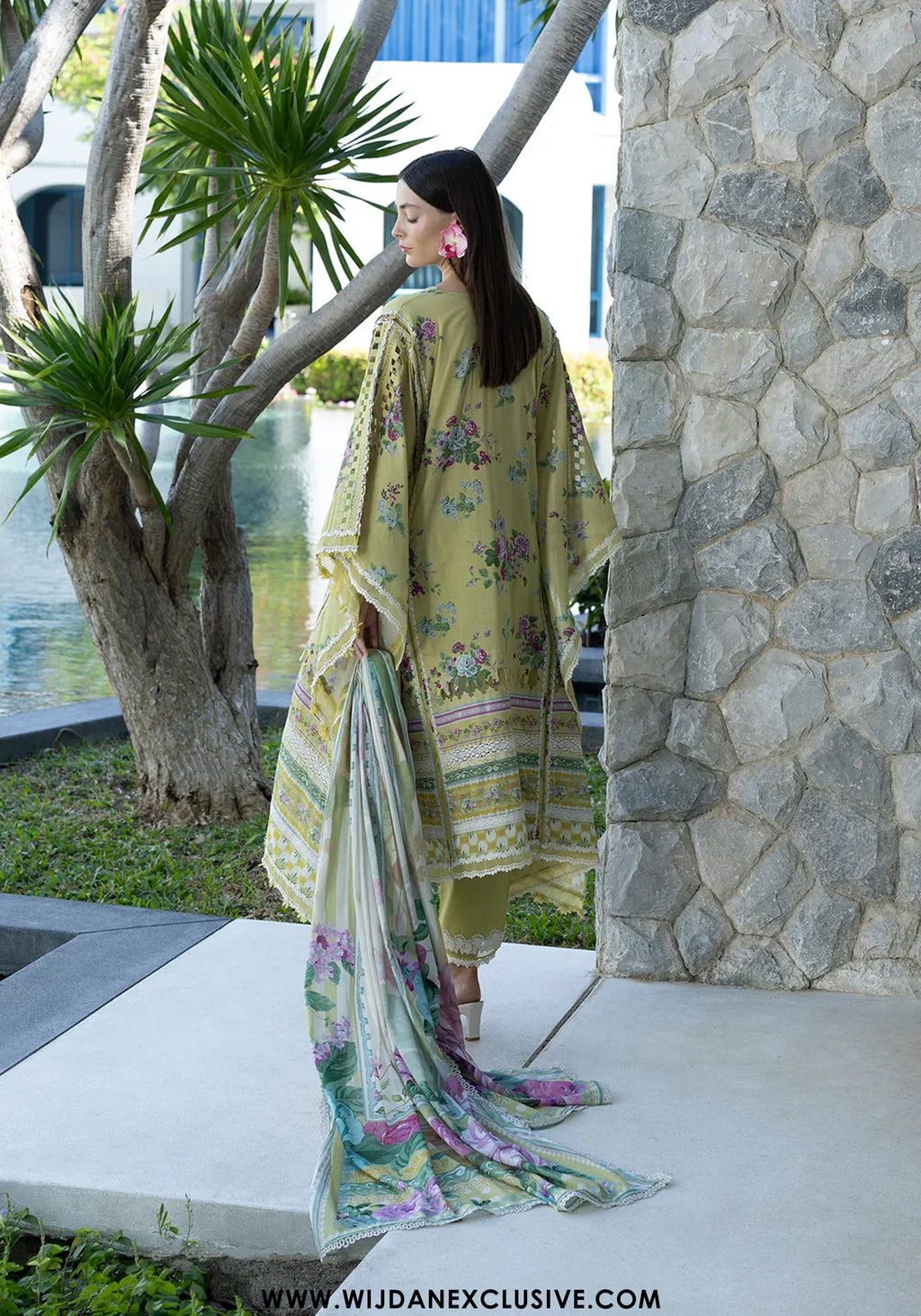 Santorini by Elaf | Unstitched Printed Lawn Collection - 2026 EPN-4A AVOCADO