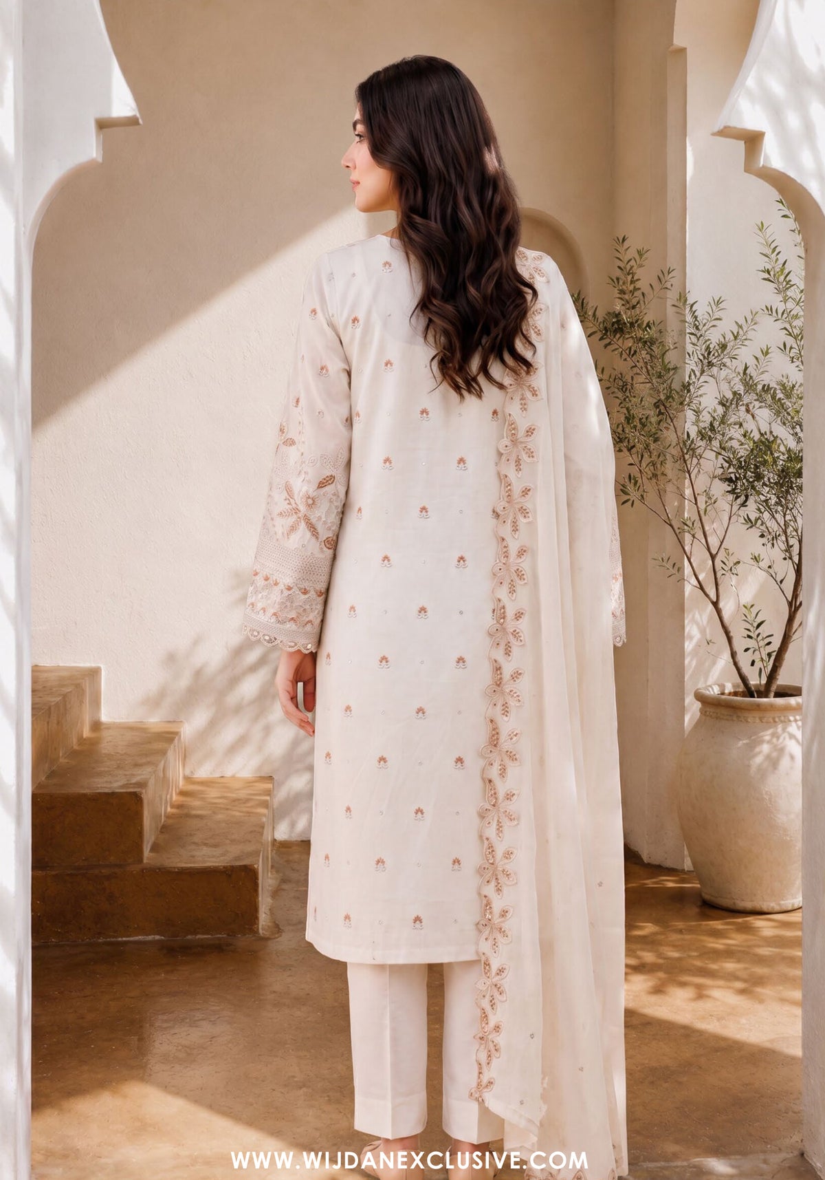 Chand Tara by Wijdan | Unstitched Exclusive Emb Cutdana Jacquard Collection'26 (D-01)