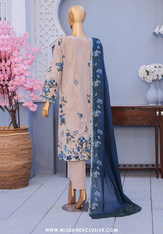 HZ Mehak Unstitched Cross Slub Embroidered Collection - 2025 MCE-3057