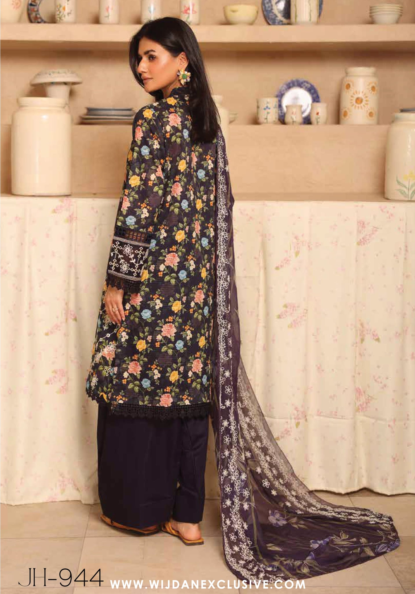 Aleeha Unstitched Embroidered Lawn Chikankari Collection by Johra JH-944