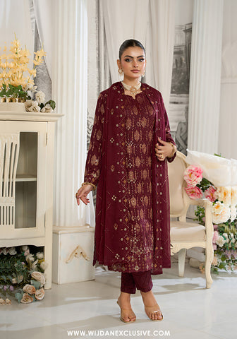 Zarqash by Wijdan | Unstitched Embroidered Broshia Cotton Collection - 2025 D-07