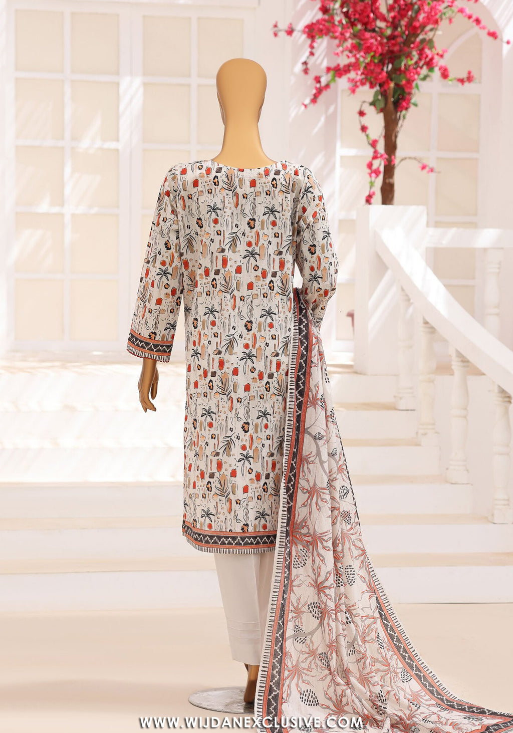 HZ Unstitched Platinum Floral Printed Lawn Collection - 2026 (D-01)