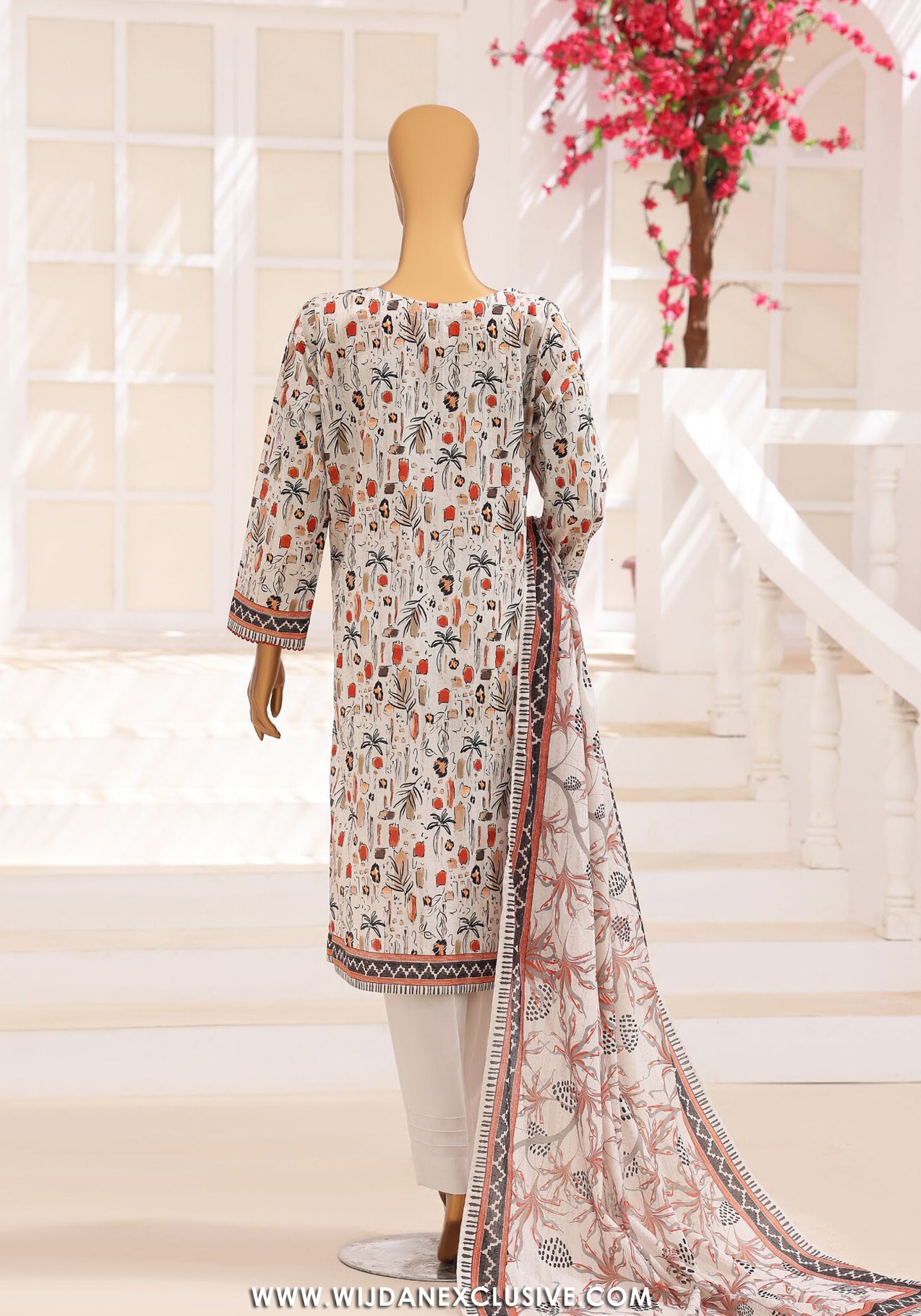 HZ Unstitched Platinum Floral Printed Lawn Collection - 2026 (D-01)