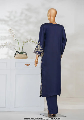 Mohar by Amna Khadija | Stitched Shamooz Silk 2PC Collection - 2026 (DEEP BLUE)