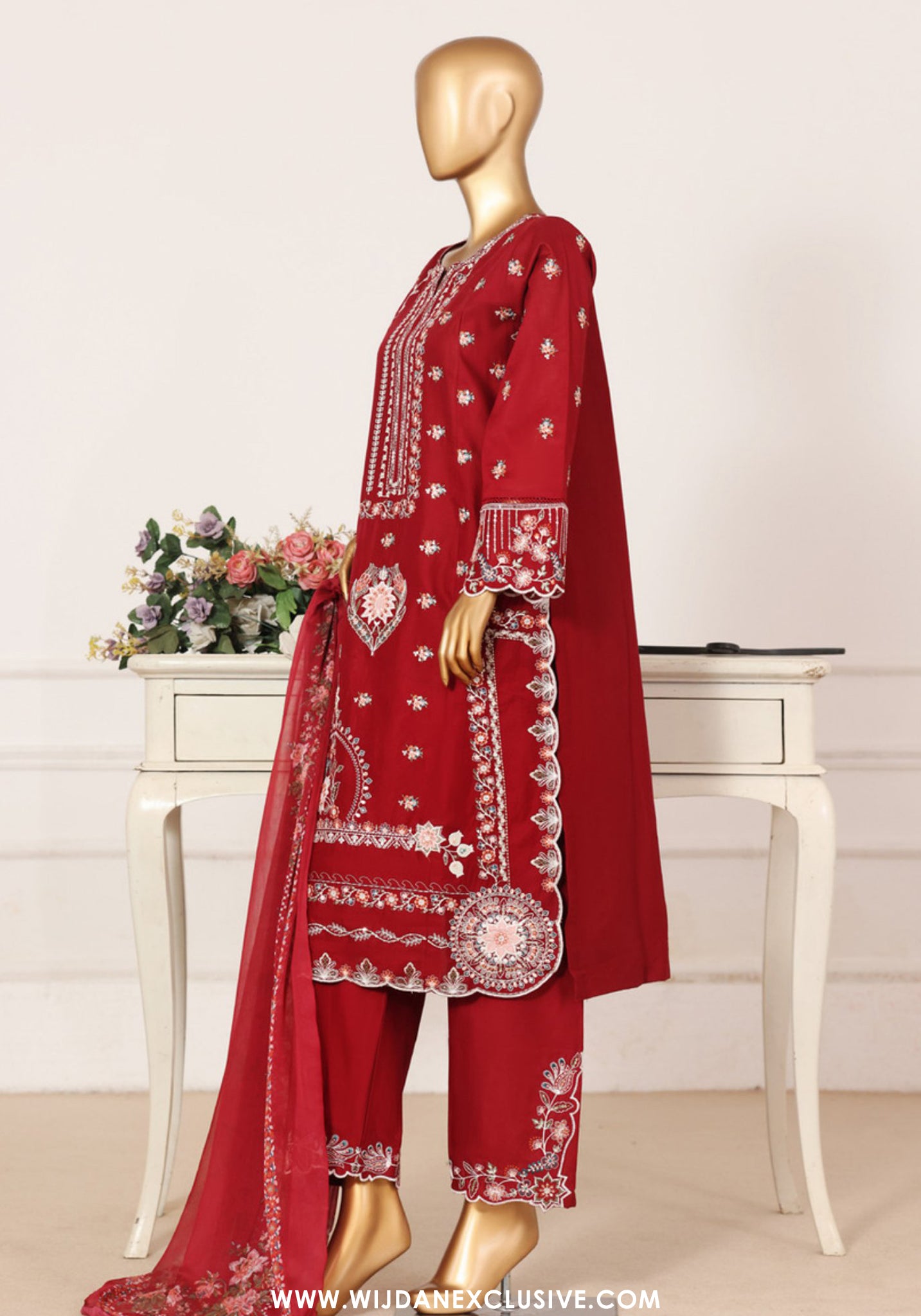 Bin Saeed Stitched Luxury Embroidered 3pc Vol-III Collection - 2026 (D-01)