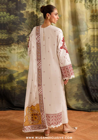 Marjjan Guzel Unstitched Embroidered Lawn Collection - 2025 SMC-207 (White)