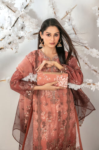 Ishq by Tawakkal | Semi-Stitched Embroidered Organza Complimentary Cluth & Khussa Collection - 2025 D-5135