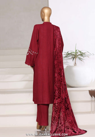 Sadabahar Stitched Luxury Dhanak with Palachi Shawl Collection - 2025 (MAROON)