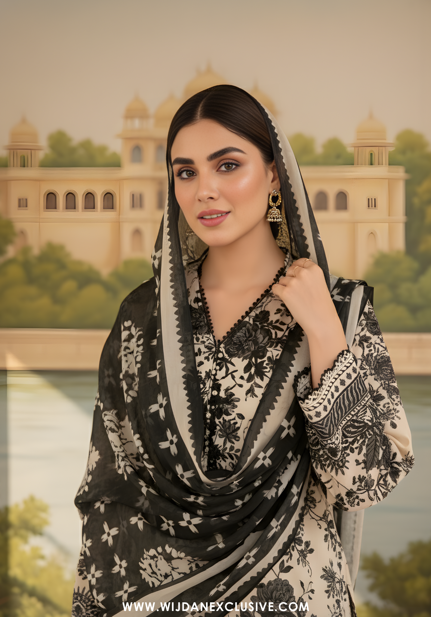 Bin Saeed Unstitched Embroidered Cambric Collection  D-08