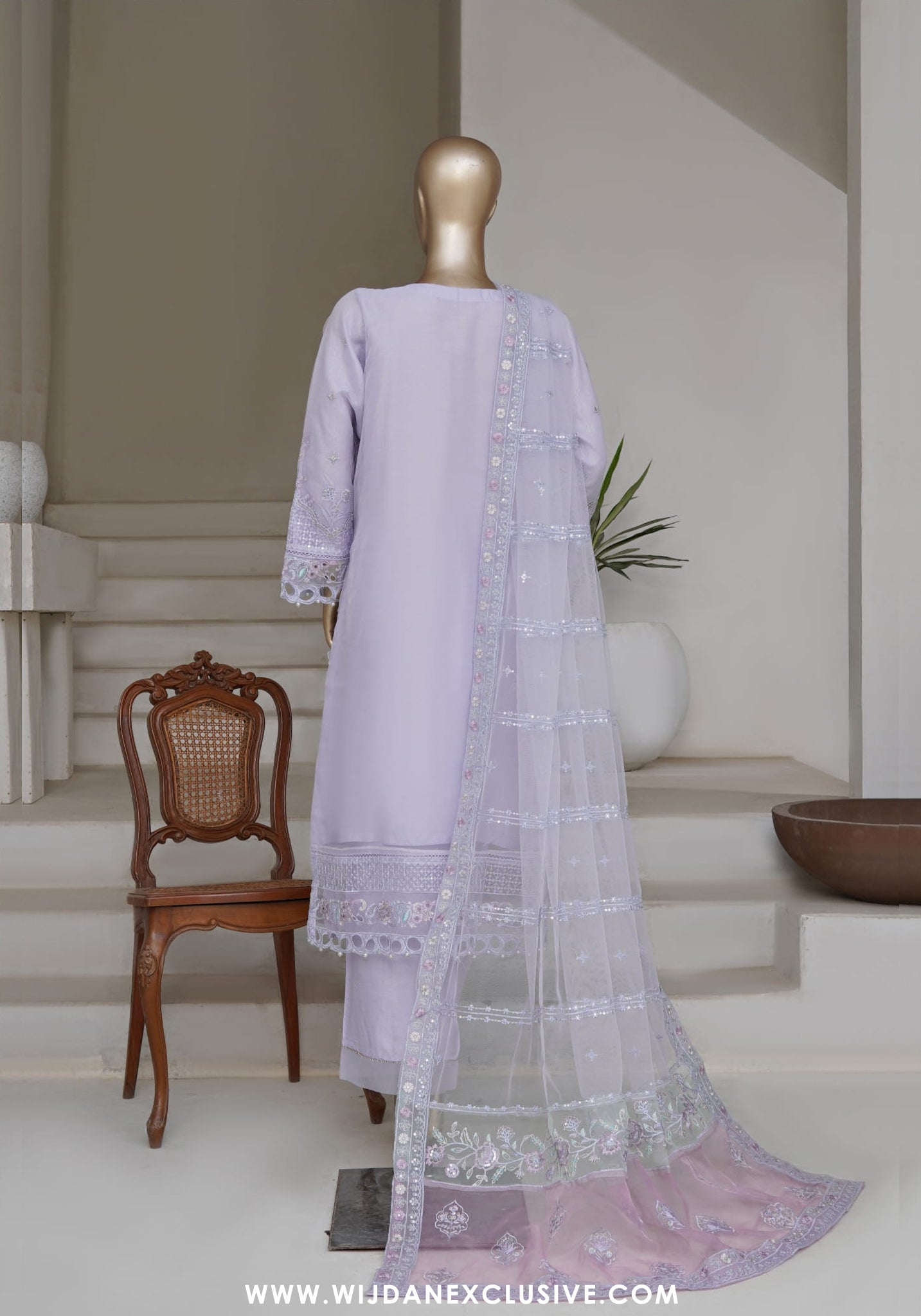 Sadabahar Mahpara Stitched Embroidered Organza Collection - 2025 Vol-17 GREY