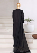 Sadabahar Stitched Cross Texture with Velvet Winter Collection - 2025 (BLACK)