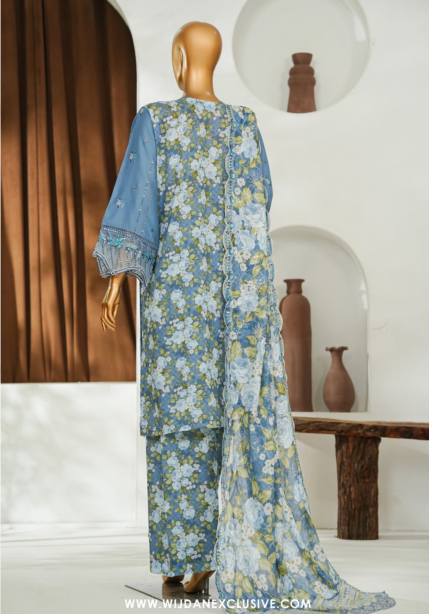 Bin Saeed Stitched Luxury Embroidered 3pc Vol-II Collection - 2026 (D-01)