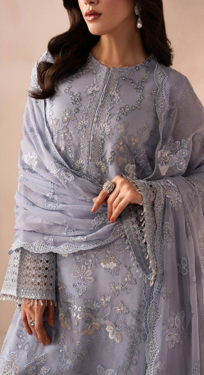Izhar e Mohabbat by Lamisah | Unstitched Formal Chiffon Collection - 2026 (GREY ELEGANCE)