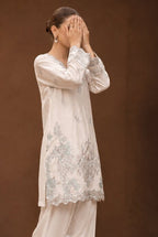 White Luxe by Amna Khadija | Stitched 2pc Embroidered Cotton Collection - 2026 (D-01)