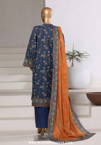 Sadabahar Stitched Printed Khaddar Shimmer Vol-II Collection - 2025 (BLUE)