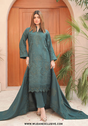 Marjjan Unstitched Embroidered Winter Vol-02 Collection - 2025 (MRW-531-GREEN)