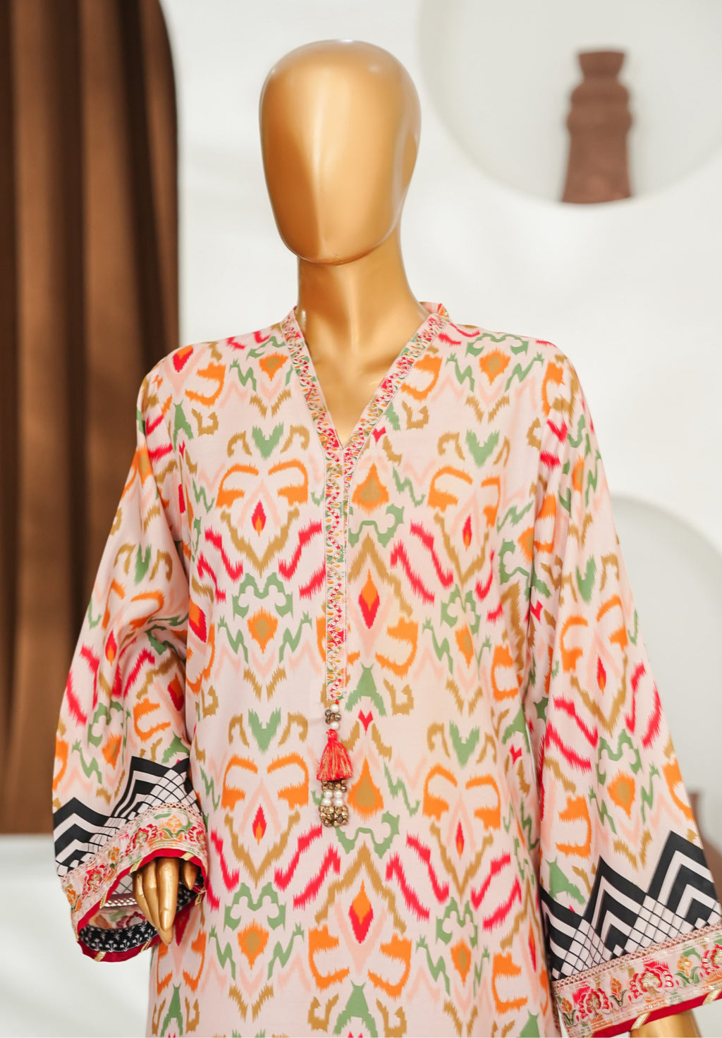 Bin Saeed Stitched With Eid festive Farshi Shalwar Collection - 2026 (D-01)
