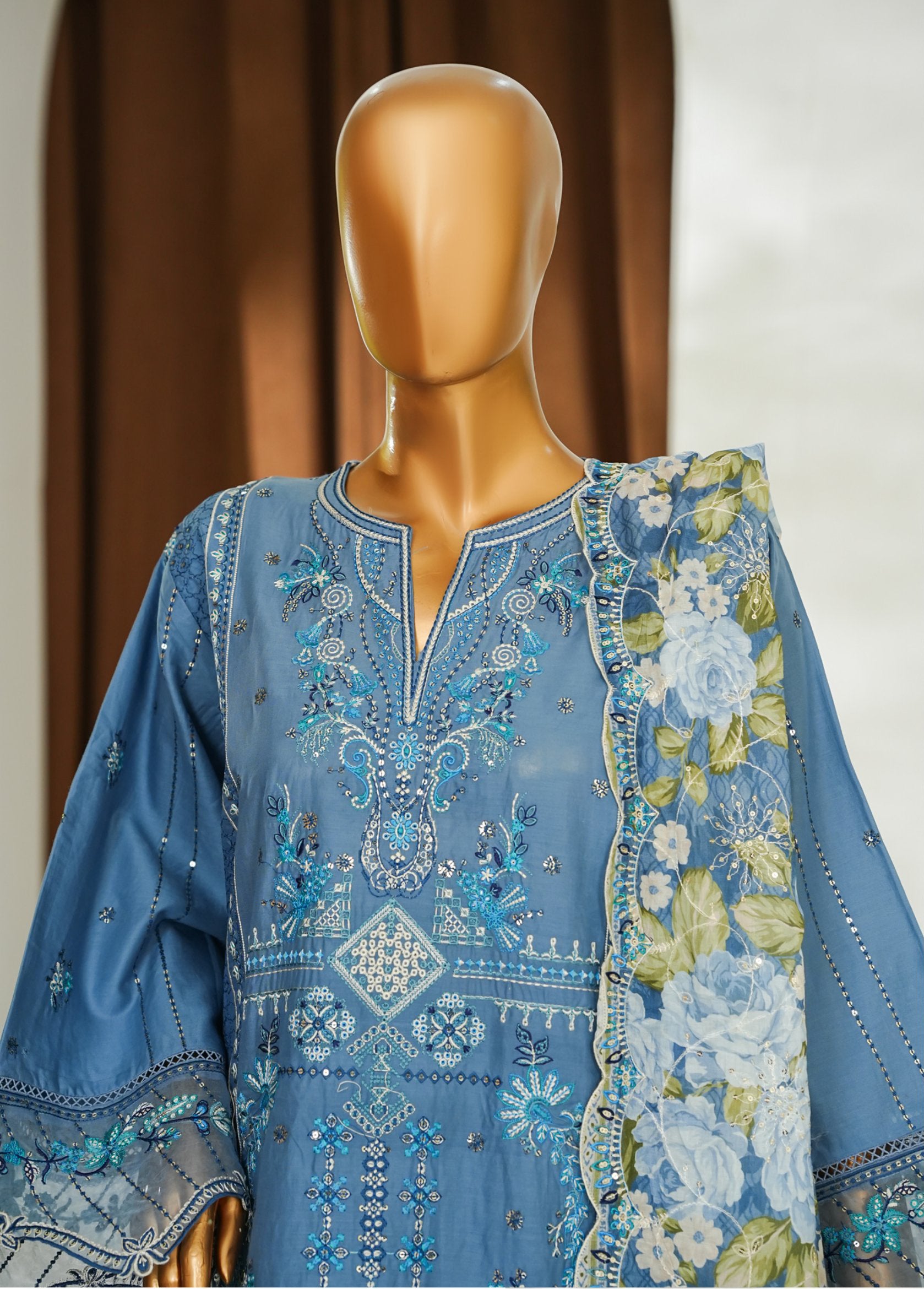 Bin Saeed Stitched Luxury Embroidered 3pc Vol-II Collection - 2026 (D-01)