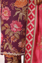 Sadabahar Stitched Khaddar Fall Embroidered Collection - 2025 (PURPLE FLORAL)