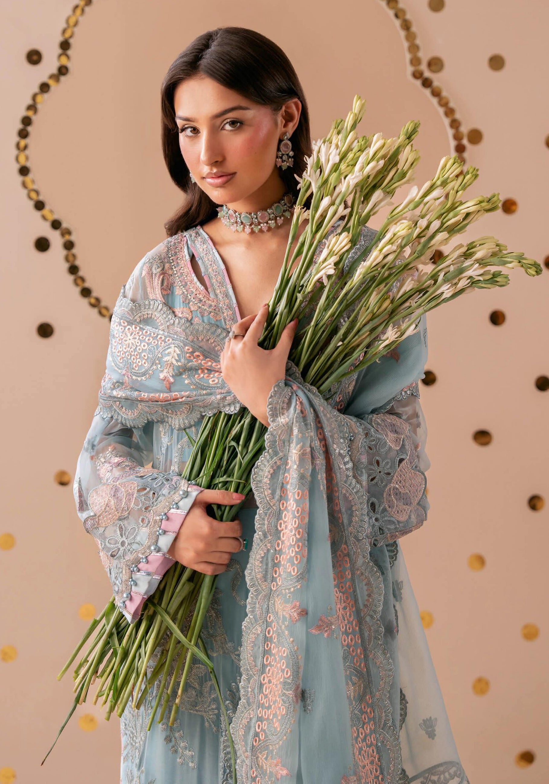 Dastak by Ramsha | Unstitched Luxury Formal Chiffon Collection - 2026 (D-01)