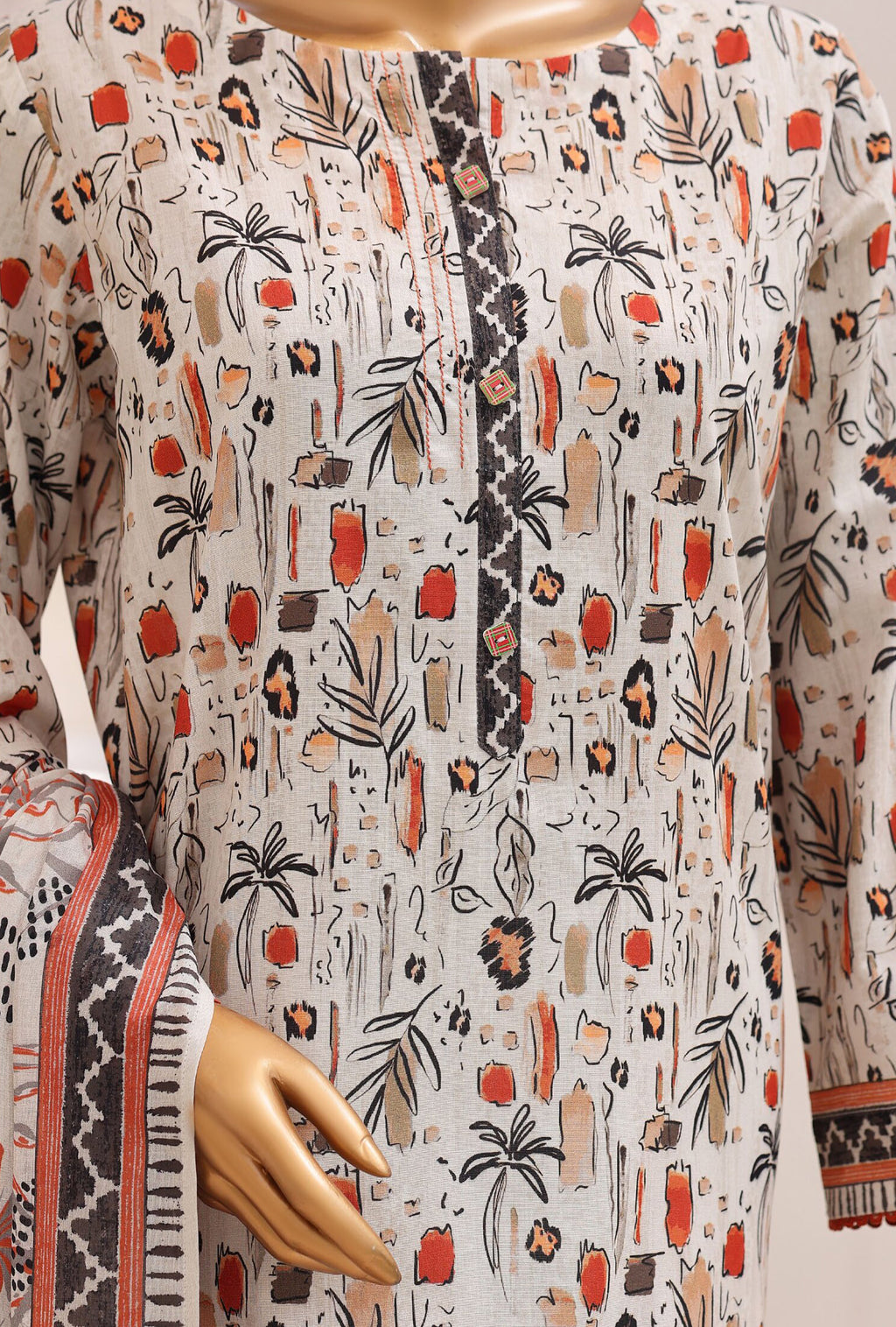 HZ Unstitched Platinum Floral Printed Lawn Collection - 2026 (D-01)