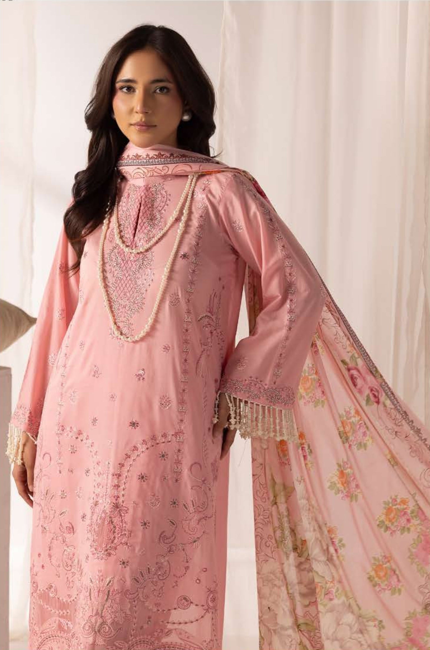 Ibtida by Nur | Unstitched Embroidered Lawn Collection - 2026 (IK-310)