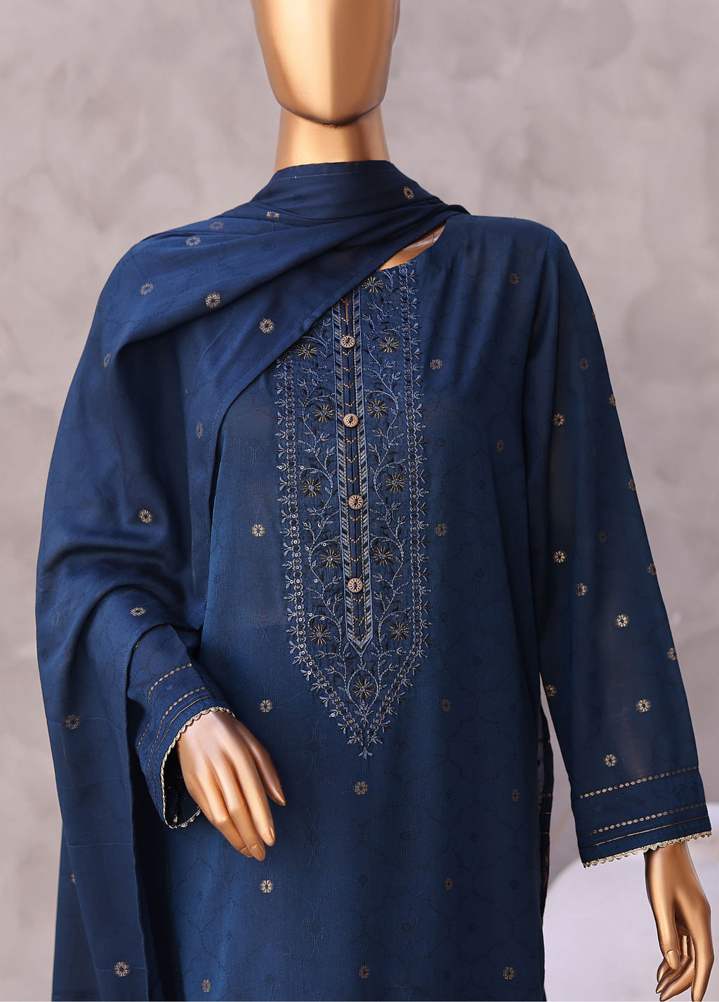 HZ Valencia Jacquard Embroidered Unstitched Lawn Collection - 2026 (VJE-7103)