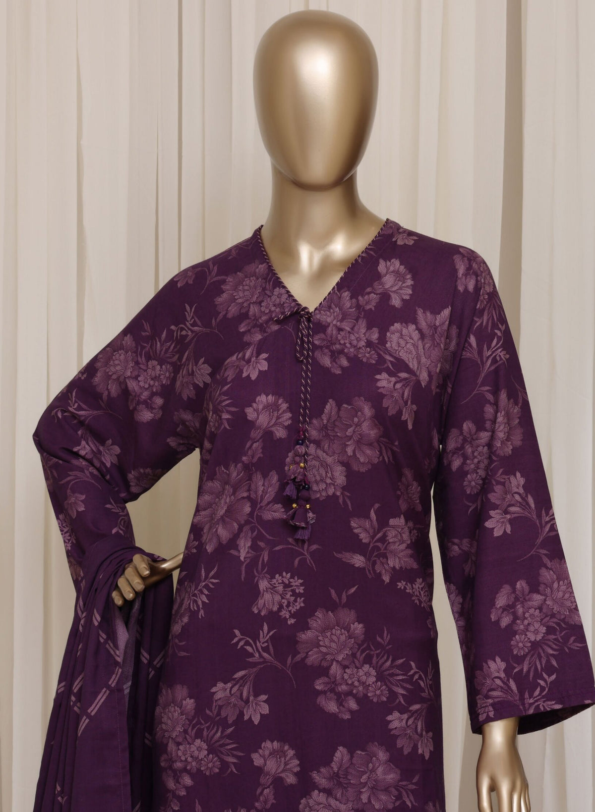 Sadabahar Dhanak Stitched Printed With Shawl Collection - 2026 (D-01)