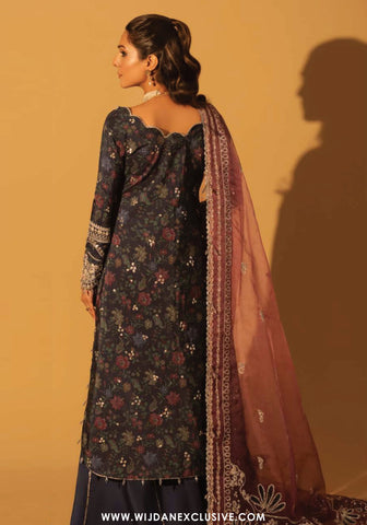 Aylin Unstitched Silk Hand Work Collection (SAPPHIRE DUSK)