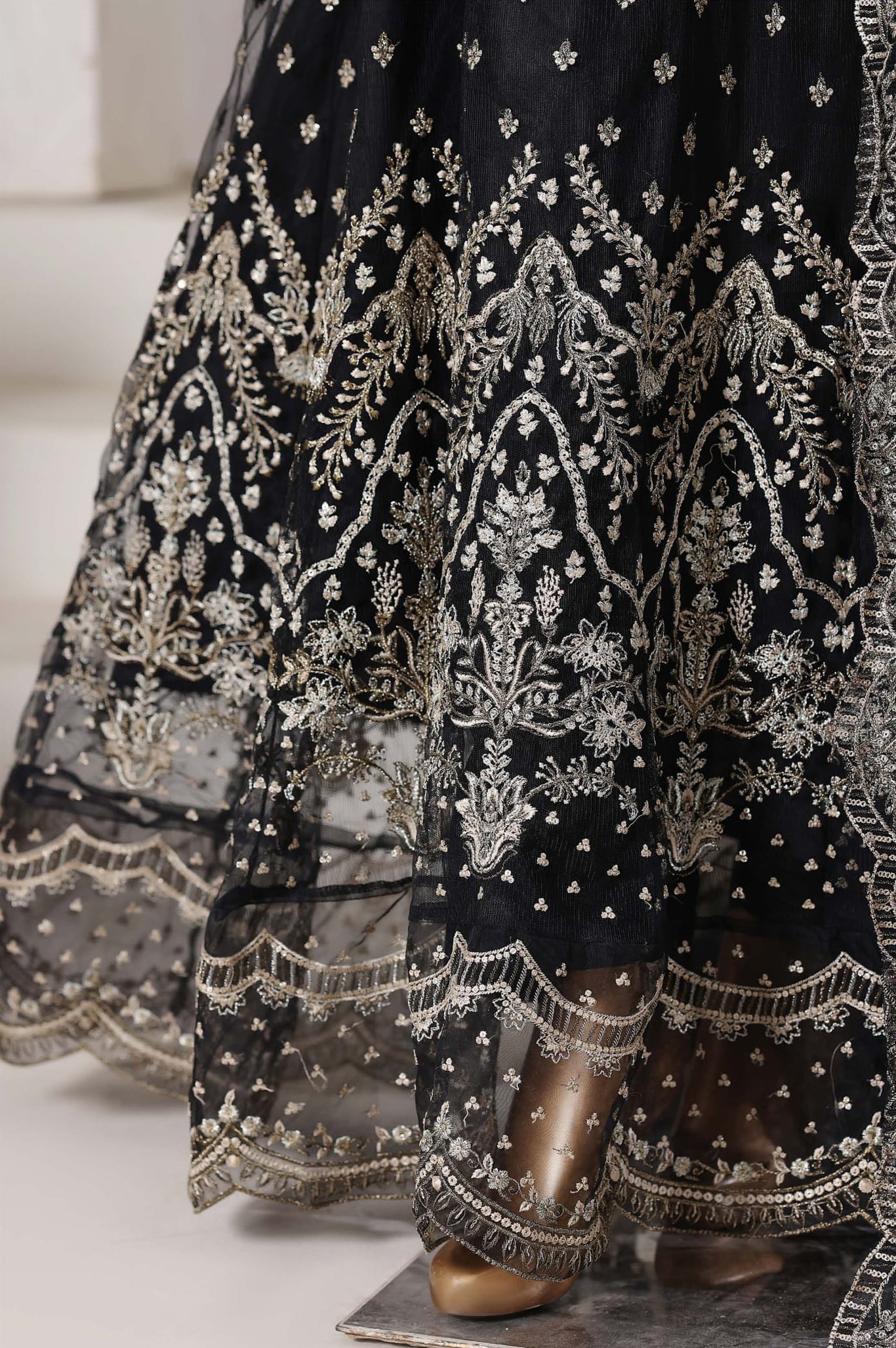 Mahpara by Sadabahar | Stitched Festive Formal Frock Collection - 2025 (BLACK)