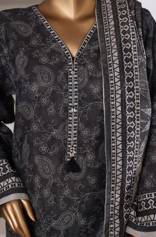 Sadabahar Stitched Printed Khaddar Shimmer Collection - 2025 (GREY)