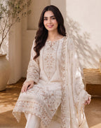 Chand Tara by Wijdan | Unstitched Exclusive Emb Cutdana Jacquard Collection'26 (D-01)