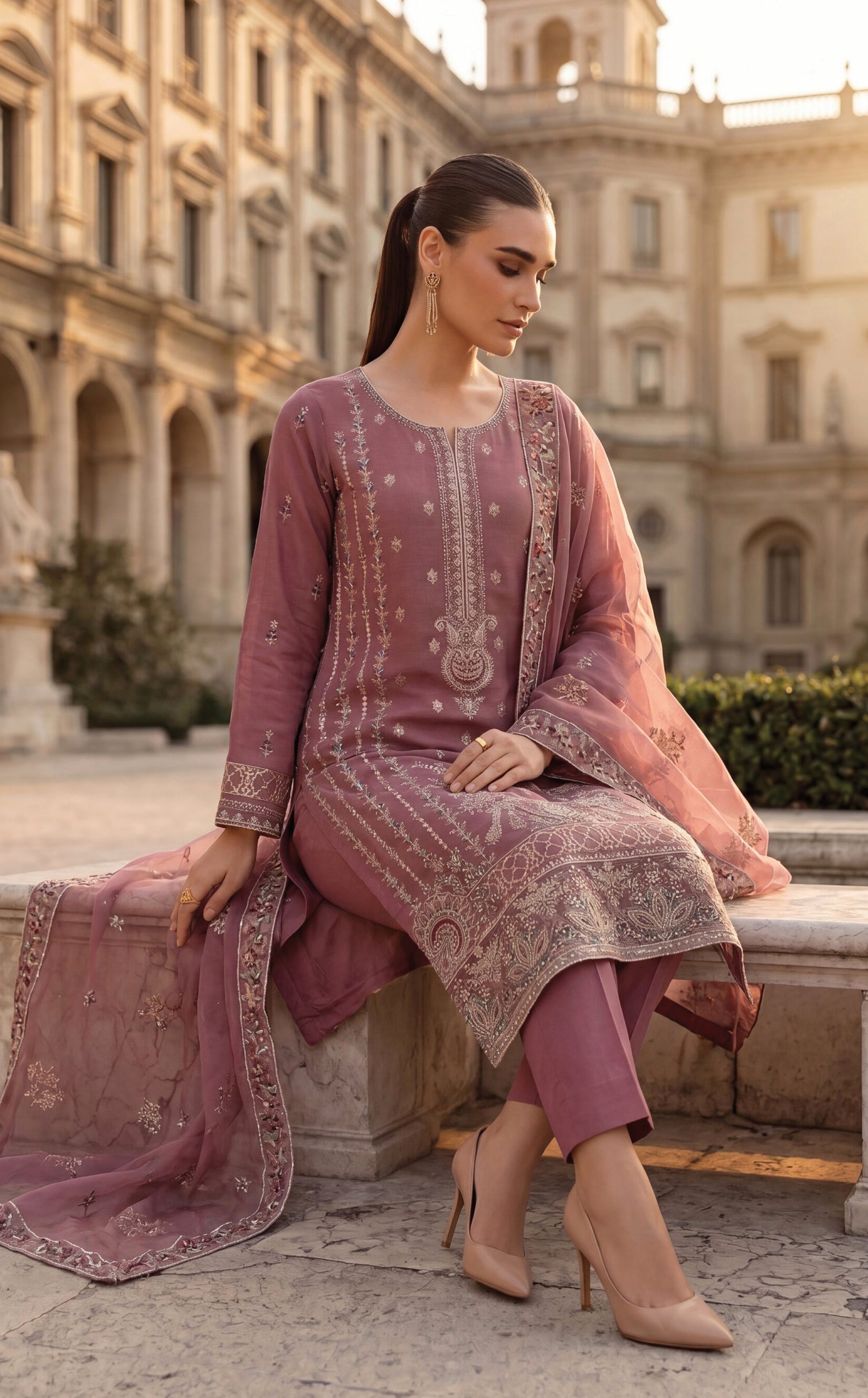 Dhamak by Wijdan | Unstitched Exclusive Formal Bana Dora Embroidered Collection - 2026 (D-01)
