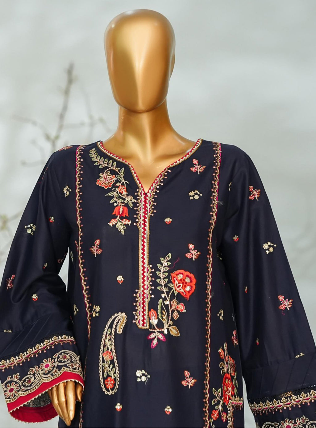 Bin Saeed Stitched Applique Kari Luxury 3pc Collection - 2026 (D-03)