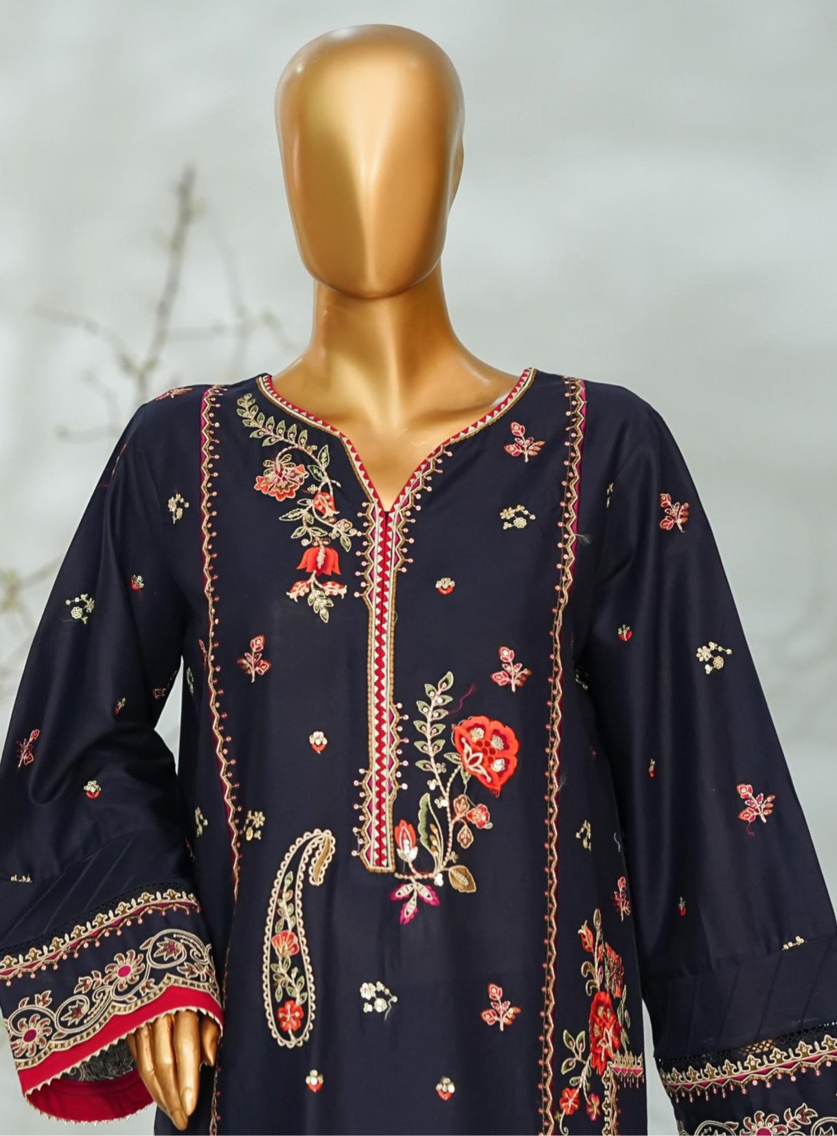 Bin Saeed Stitched Applique Kari Luxury 3pc Collection - 2026 (D-03)