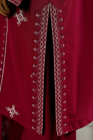 Sadabahar Vybe Stitched 2PC Co-Ords Winter Collection - 2025 (MAROON)