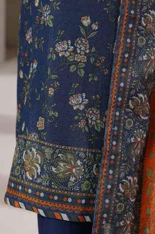 Sadabahar Stitched Printed Khaddar Shimmer Vol-II Collection - 2025 (BLUE)