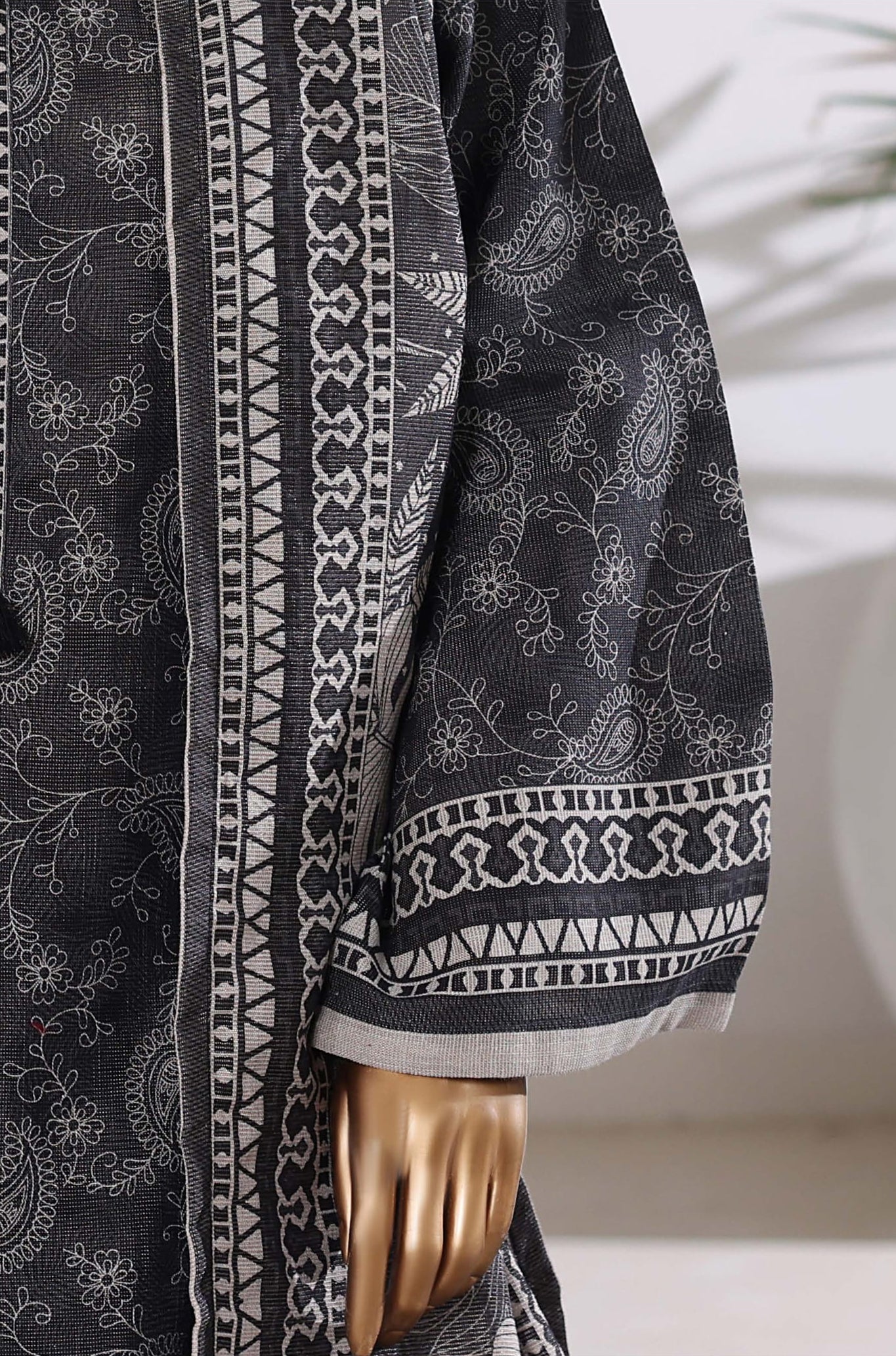 Sadabahar Stitched Printed Khaddar Shimmer Collection - 2025 (GREY)