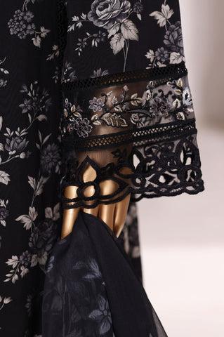 Sadabahar Stitched Festive Embroidered Viscose Collection - 2025 (BLACK)