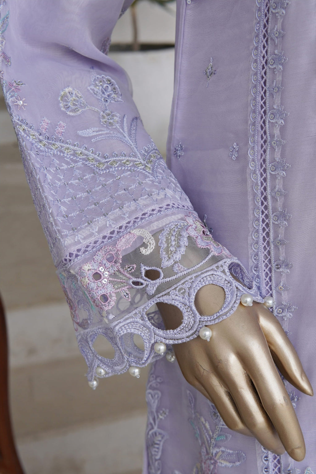 Sadabahar Mahpara Stitched Embroidered Organza Collection - 2025 Vol-17 GREY