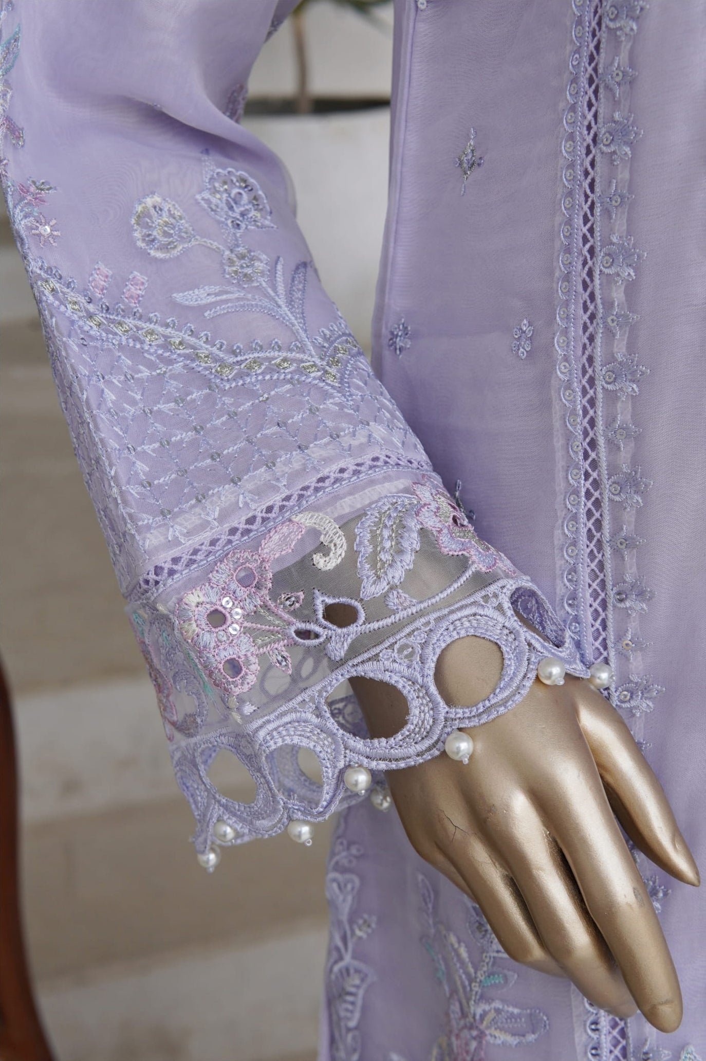 Sadabahar Mahpara Stitched Embroidered Organza Collection - 2025 Vol-17 GREY