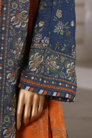 Sadabahar Stitched Printed Khaddar Shimmer Vol-II Collection - 2025 (BLUE)