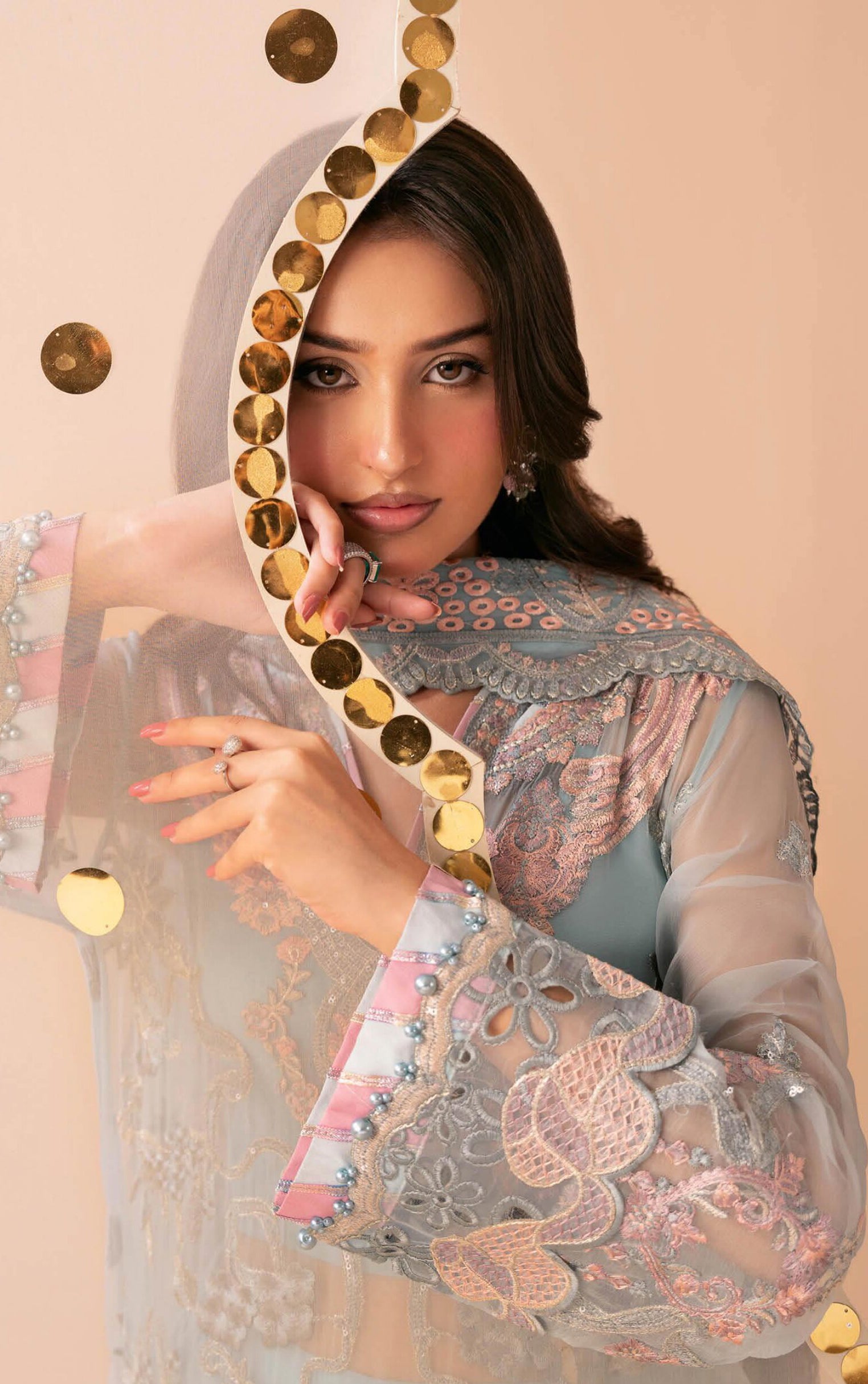 Dastak by Ramsha | Unstitched Luxury Formal Chiffon Collection - 2026 (D-01)